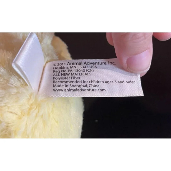 Animal Adventure Plush Toy Stuffed Animal Yellow Duck With Bow Easter 2011 - Picture 6 of 8